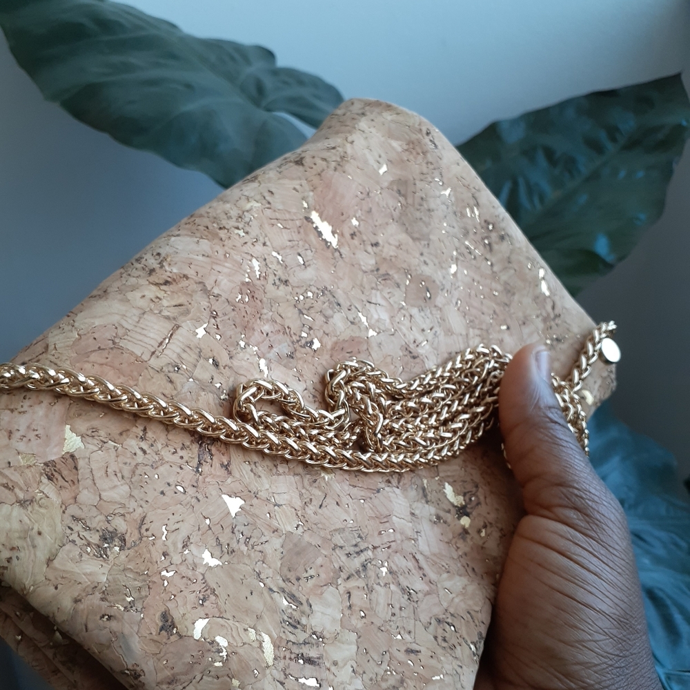 Gold Speckled Cork Mini Handbag